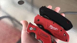 Milwaukee knife comparison Milwaukee fastback pocket knife vs Razor knife vs Milwaukee hardline