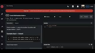 Codewars | Count Odd Numbers below n | Python 8 kyu
