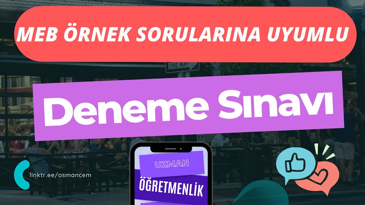 MEB Örnek Soruları Formatına Uygun Deneme Sınavı / Uzman Öğretmenlik ...