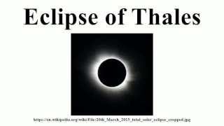 Eclipse of Thales