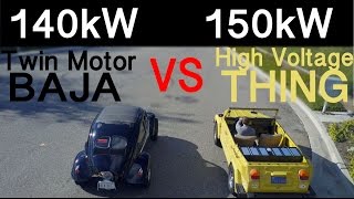 140kW Low Volt BAJA VS 150kW High Volt VW THING -  DRAG RACE