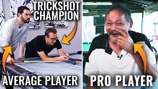 Recreating 5 Efren Reyes Trick Shots with Florian Kohler and Rollie Williams | Average Pool Player