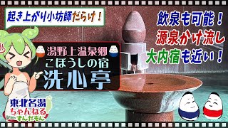 【こぼうしの宿 洗心亭】《湯野上温泉郷》東北の名湯をずんだもんが解説！ 施設情報や成分表など訪れる前に役立つ情報もり沢山で紹介するのだ！【東北名湯ちゃんねる】