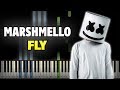 Marshmello - Fly on piano (tutorial with sheet music + midi)