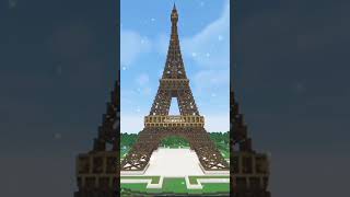 Eiffel Tower build Timelapse | Minecraft  #minecraft #shorts #techie gamer