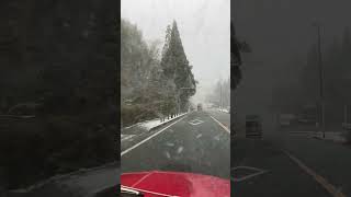 2022年12月23日　九州も雪　国道3号線　熊本県山鹿市から福岡県八女市