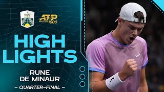 Rune v. De Minaur quarter-final Highlights | Rolex Paris Masters 2024