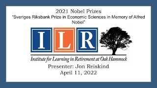Sveriges Riksbank Prize in Economic Sciences in Memory of Alfred Nobe - Jon Reiskind - April 11
