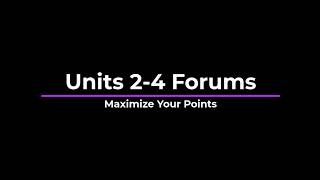 Units 2-4 Forums