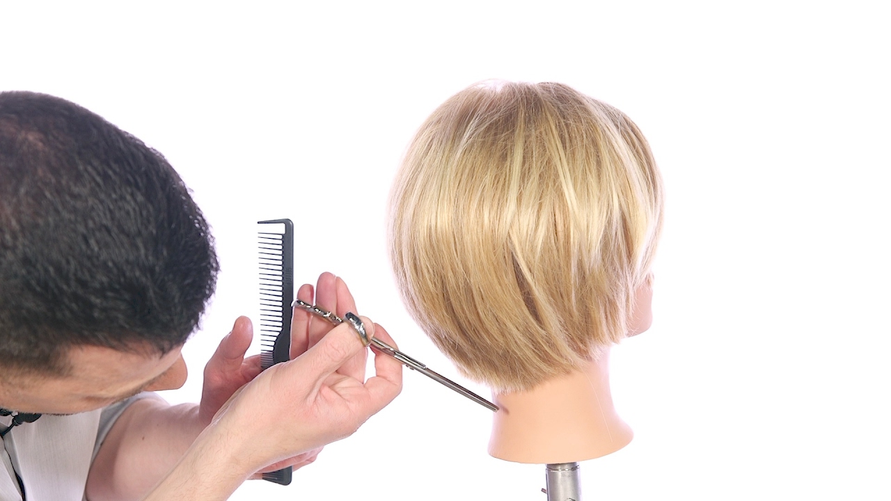 How To Cut A Textured Bob Haircut - TheSalonGuy - YouTube