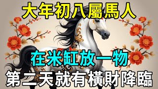 不要不相信！屬馬人大年初八在米缸放一物，第二天就有橫財降臨，再窮都能逆天改命！|明心見禪#生肖 #運勢 #風水