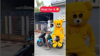 Teddy 🧸on Scooty 🤣……#funnyshorts #teddycomedy #mrcrazy