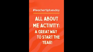 #teachertiptuesday: All About Me Activity: A Great Way to Start the Year!