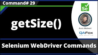 getSize() Command - Selenium WebDriver