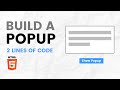 Popup with just 2 lines of HTML | No Libraries Needed