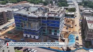 Construction continues for new Smith County courthouse despite persistent rain