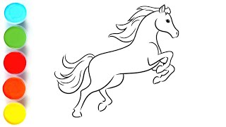 How to draw horse drawing || How to draw horse Step by step || horse drawing easy for kids