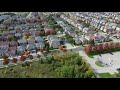 aerial view of berczy park markham fall 4k