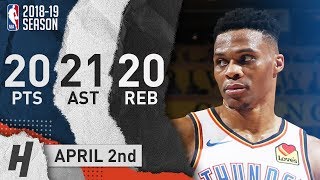 Russell Westbrook EPIC 20-20-20 Triple-Double To Honor Nipsey Hussle