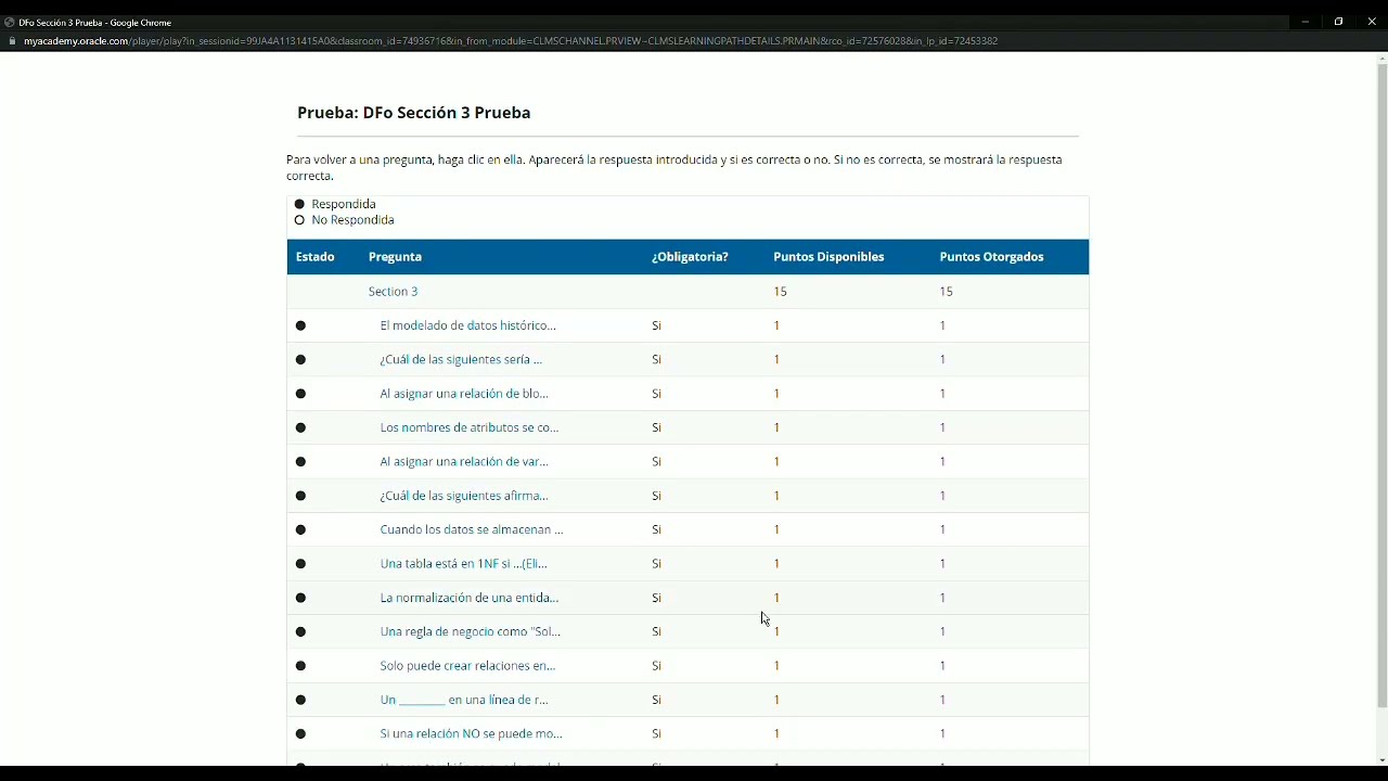 DFo Sección 3 Prueba - Oracle Academy - YouTube