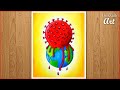 How to draw Coronavirus drawing || covid 19 on nature poster painting || step by step easy