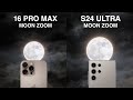 iPhone 16 Pro Max Vs Samsung Galaxy S24 Ultra Super Moon Zoom Test | Daylight Zoom