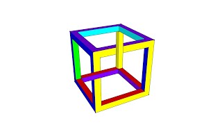 3D animation of impossible escher cube