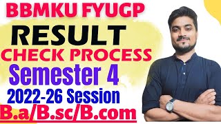 BBMKU FYUGP semester 4 2022-26 result check process \u0026 result Explaination 😱