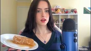 ASMR trying honeycomb (mouth sounds) 🍯