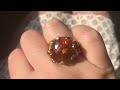 vintage citrine gold ring yellow gemstone antique jewelry big statement cocktail jewellery