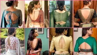 Latest indian Saree Fancy Blouse design beautiful and simple blouse cutting and stitching