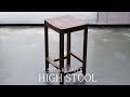 SQUARERULE FURNITURE - Making  Walnut High Stool