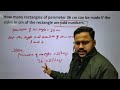 how many rectangles of perimeter 36 cm can be made if the sides in cm of the rectangle are odd no.