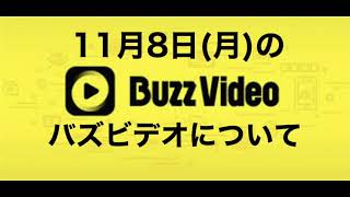 11月8日（月）のバズビデオについて【BuzzVideo・TopBuzz・トップバズ】