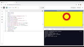 Python Turtle Program Making a sun