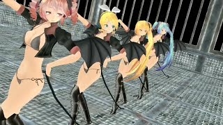 【MMD】Killer Lady  TETO + MIKU + NELU + RIN　(小悪魔コス)