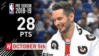 JJ Redick Full Highlights 76ers vs Mavericks 2018.10.05 - 28 Points, 10-10 FGM!