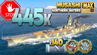 Battleship Musashi: 445k in Arms Race - World of Warships