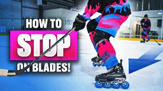 HOW TO STOP ON ROLLERBLADES... *EASY TUTORIAL*