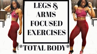 Ultimate Thick thighs & Lean arms Exercises|| Body weight and dumbbell for total body|| Hope Flomo