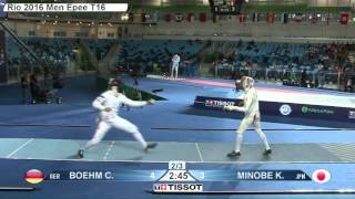 FE M E Individual Rio GP 2016 T16 06 blue MINOBE JPN vs BOEHM GER