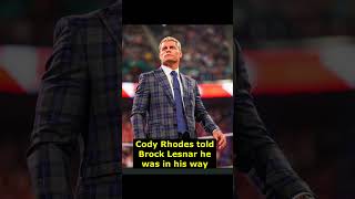Cody Rhodes told Brock Lesnar he was in his way ! Wwe Raw Highlights #shorts #wwe