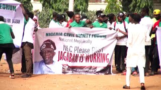 “NLC Please Rest, Jagaban Is Working” - Protesters Storm Abuja Amidst Economic Hardship, Insecurity