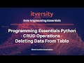 Programming Essentials Python - CRUD Operations - Deleting Data From Table