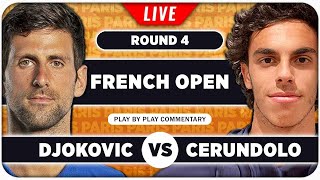 DJOKOVIC vs CERUNDOLO • French Open 2024 • LIVE Tennis Play-by-Play Stream