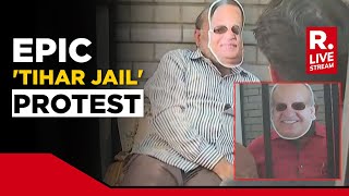 LIVE: Fake Manish Sisodia & Tihar Jail at epic BJP protest against AAP