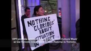 SFT protests 'Canada China Tibet Culture Week' at the TIFF Bell Lightbox theatre in Toronto