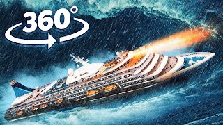 360° CRUISE SHIP SINKING - Survive Tsunami and Storm VR 360 Video 4k ultra hd