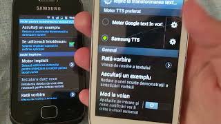 Samsung Galaxy Gio has Pico TTS only, meanwhile S Duos has Samsung TTS with Enrique