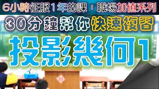 CH.3｜Part.5｜直線之投影（5/5）｜投影幾何（1）｜分章重點｜簡報版｜1張黑板1章重點｜2020年製